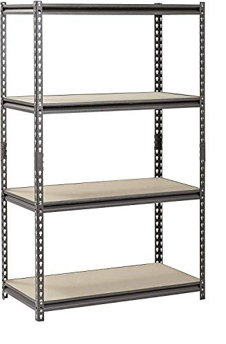 Muscle Rack UR361860PB4P-SV Silver Vein Steel Storage Rack, 4 Adjustable Shelves, 3200 lb. Capacity, 60″ Height x 36″ Width x 18″ Depth (Pack of 2)
